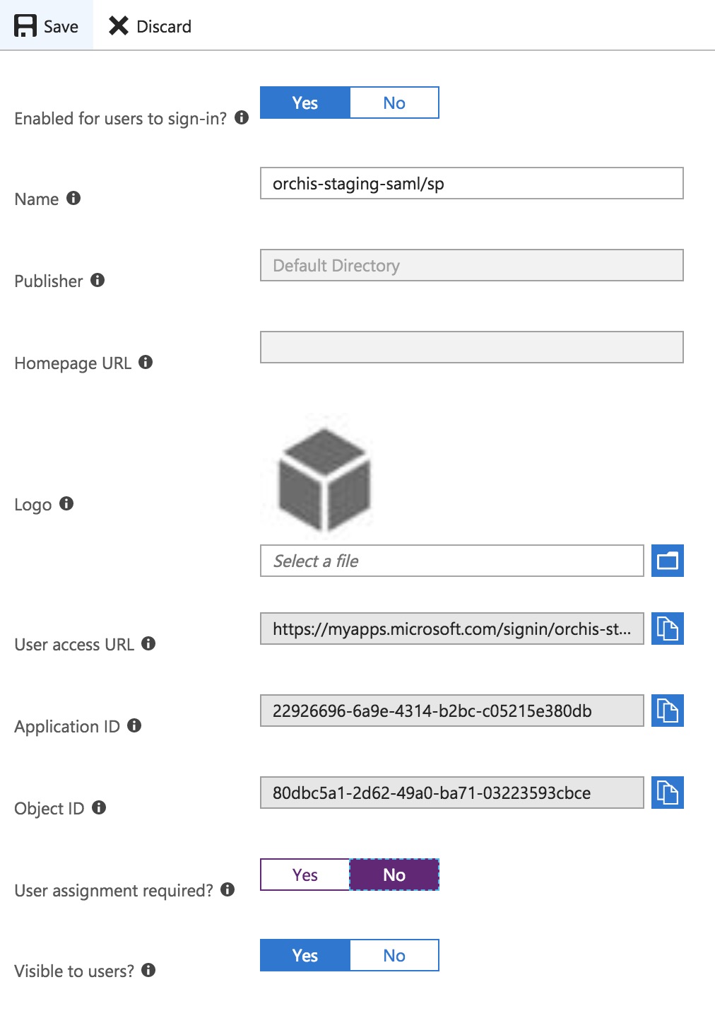 azure idp a07 properties update