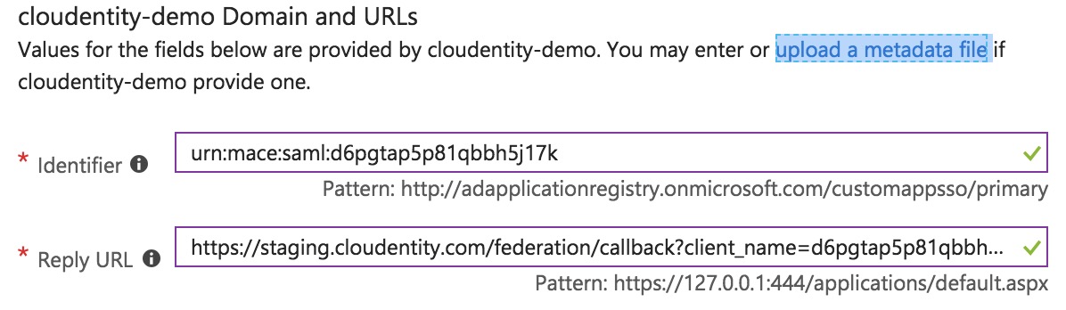 azure idp a12 verify entityid