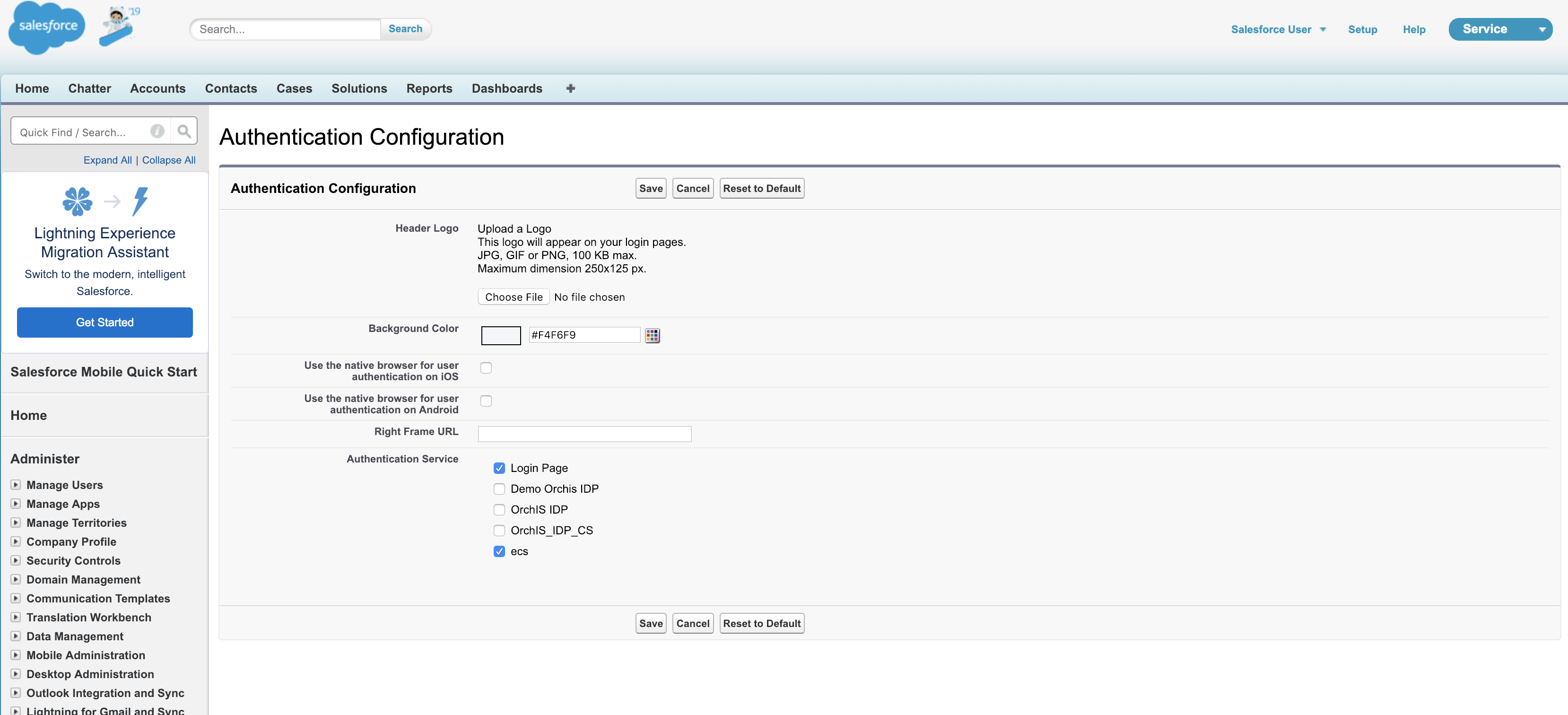 salesforce edit domain for sign in