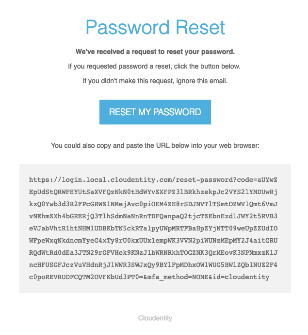 Password - Password Reset Email